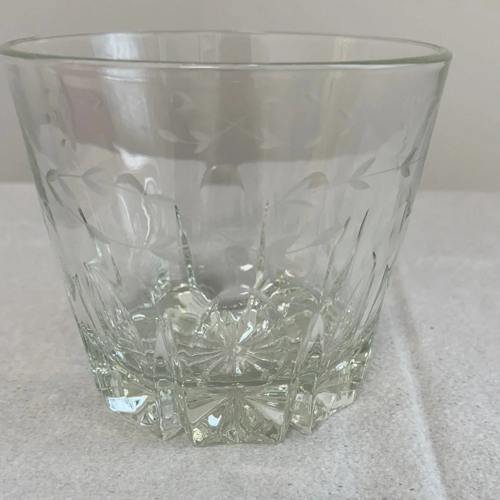 Elegant Vintage Princess House “Heritage” Clear Glass Ice Bucket